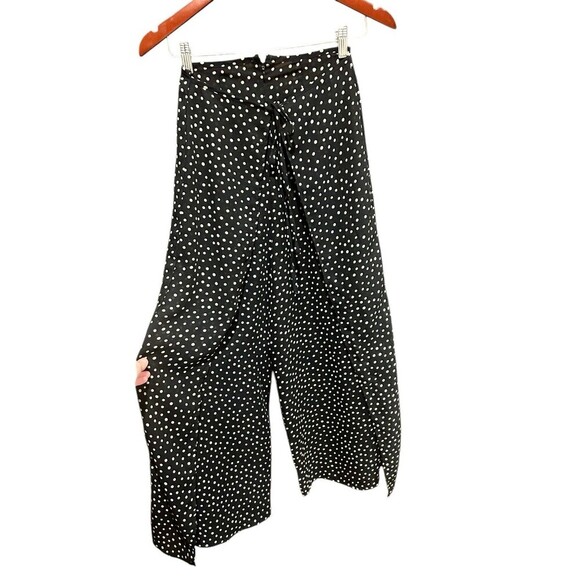C'est Duo By Casablanca Vintage Pants Sheer Black with Polka Dots Size Small 90s - Picture 3 of 9